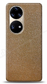 Dafoni Huawei P50 Pro Gold Parlak Simli Telefon Kaplama