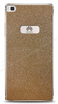 Dafoni Huawei P8 Gold Parlak Simli Telefon Kaplama