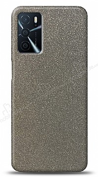 Dafoni Oppo A16 Silver Parlak Simli Telefon Kaplama