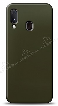 Dafoni Samsung Galaxy A20E Metalik Parlak Grnml Koyu Yeil Telefon Kaplama