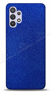 Dafoni Samsung Galaxy A32 4G Mavi Parlak Simli Telefon Kaplama