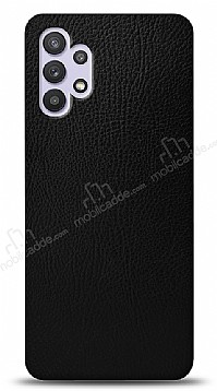 Dafoni Samsung Galaxy A32 4G Siyah Deri Grnml Telefon Kaplama