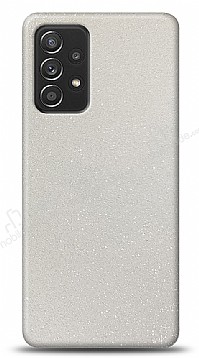 Dafoni Samsung Galaxy A52 Beyaz Parlak Simli Telefon Kaplama