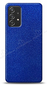 Dafoni Samsung Galaxy A52 Mavi Parlak Simli Telefon Kaplama