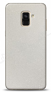 Dafoni Samsung Galaxy A6 2018 Beyaz Parlak Simli Telefon Kaplama