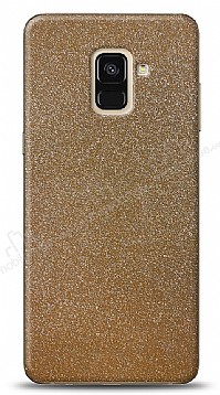 Dafoni Samsung Galaxy A6 2018 Gold Parlak Simli Telefon Kaplama
