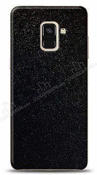 Dafoni Samsung Galaxy A6 2018 Siyah Parlak Simli Telefon Kaplama