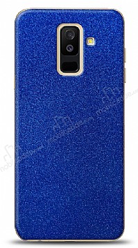Dafoni Samsung Galaxy A6 Plus 2018 Mavi Parlak Simli Telefon Kaplama
