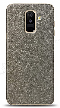 Dafoni Samsung Galaxy A6 Plus 2018 Silver Parlak Simli Telefon Kaplama