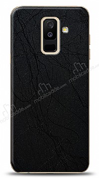 Dafoni Samsung Galaxy A6 Plus 2018 Siyah Electro Deri Grnml Telefon Kaplama