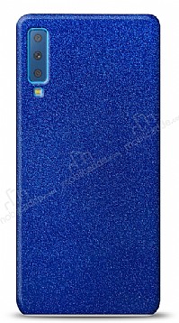 Dafoni Samsung Galaxy A7 2018 Mavi Parlak Simli Telefon Kaplama