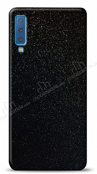 Dafoni Samsung Galaxy A7 2018 Siyah Parlak Simli Telefon Kaplama