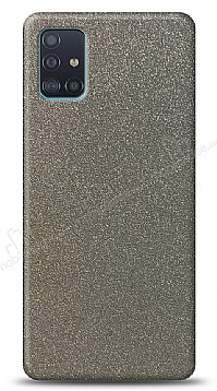Dafoni Samsung Galaxy A71 Silver Parlak Simli Telefon Kaplama