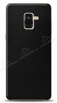 Dafoni Samsung Galaxy A8 2018 Siyah Deri Grnml Telefon Kaplama
