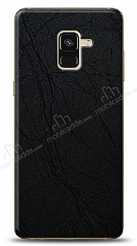 Dafoni Samsung Galaxy A8 2018 Siyah Electro Deri Grnml Telefon Kaplama
