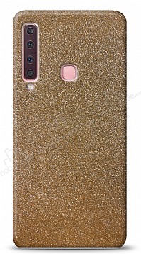 Dafoni Samsung Galaxy A9 2018 Gold Parlak Simli Telefon Kaplama