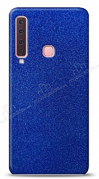Dafoni Samsung Galaxy A9 2018 Mavi Parlak Simli Telefon Kaplama