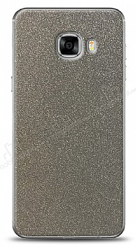 Dafoni Samsung Galaxy C5 Silver Parlak Simli Telefon Kaplama