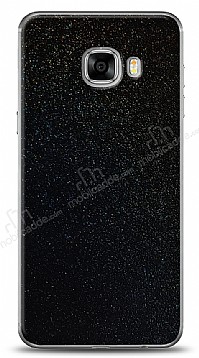Dafoni Samsung Galaxy C5 Siyah Parlak Simli Telefon Kaplama