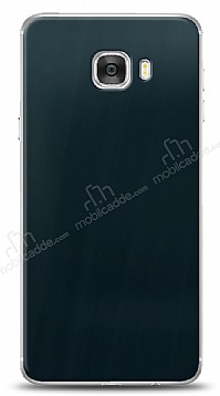 Dafoni Samsung Galaxy C7 Metalik Parlak Görünümlü Mavi Telefon Kaplama