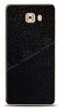Dafoni Samsung Galaxy C9 Pro Siyah Parlak Simli Telefon Kaplama