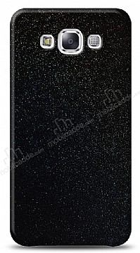 Dafoni Samsung Galaxy E7 Siyah Parlak Simli Telefon Kaplama