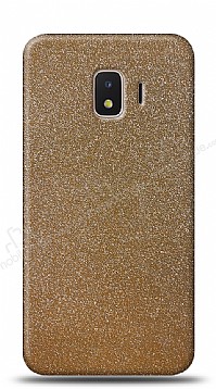 Dafoni Samsung Galaxy J2 Core J260F Gold Parlak Simli Telefon Kaplama
