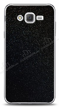 Dafoni Samsung Galaxy J2 Siyah Parlak Simli Telefon Kaplama