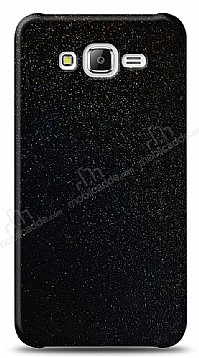 Dafoni Samsung Galaxy J5 Siyah Parlak Simli Telefon Kaplama