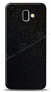 Dafoni Samsung Galaxy J6 Plus Siyah Parlak Simli Telefon Kaplama