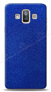Dafoni Samsung Galaxy J7 Duo Mavi Parlak Simli Telefon Kaplama