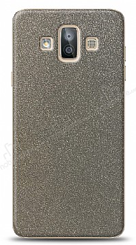 Dafoni Samsung Galaxy J7 Duo Silver Parlak Simli Telefon Kaplama