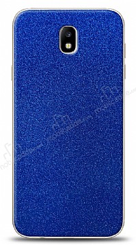 Dafoni Samsung Galaxy J7 Pro 2017 Mavi Parlak Simli Telefon Kaplama