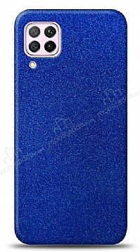 Dafoni Samsung Galaxy M12 Mavi Parlak Simli Telefon Kaplama