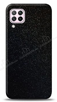 Dafoni Samsung Galaxy M12 Siyah Parlak Simli Telefon Kaplama