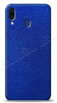 Dafoni Samsung Galaxy M20 Mavi Parlak Simli Telefon Kaplama