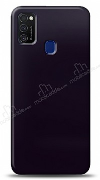 Dafoni Samsung Galaxy M21 Metalik Parlak Grnml Mor Telefon Kaplama