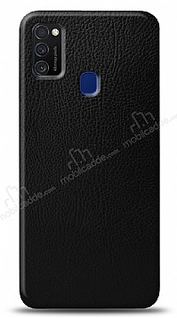 Dafoni Samsung Galaxy M21 Siyah Deri Grnml Telefon Kaplama