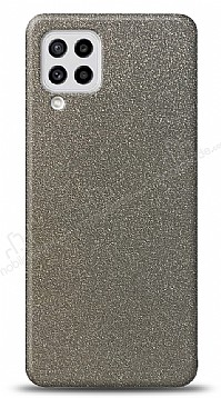 Dafoni Samsung Galaxy M22 Silver Parlak Simli Telefon Kaplama