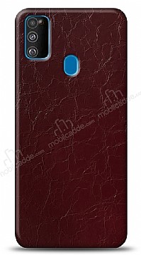 Dafoni Samsung Galaxy M30S Bordo Electro Deri Grnml Telefon Kaplama