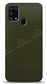 Dafoni Samsung Galaxy M31s Metalik Parlak Grnml Koyu Yeil Telefon Kaplama