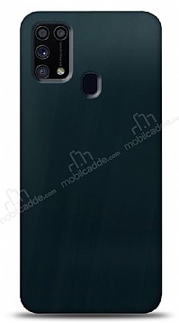 Dafoni Samsung Galaxy M31s Metalik Parlak Grnml Mavi Telefon Kaplama
