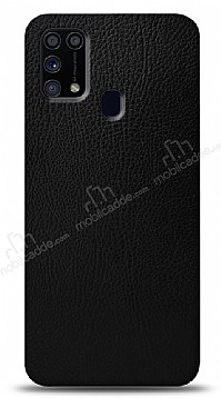Dafoni Samsung Galaxy M31s Siyah Deri Grnml Telefon Kaplama