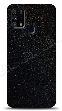 Dafoni Samsung Galaxy M31s Siyah Parlak Simli Telefon Kaplama