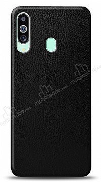 Dafoni Samsung Galaxy M40 Siyah Deri Grnml Telefon Kaplama