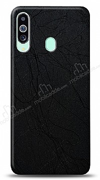Dafoni Samsung Galaxy M40 Siyah Electro Deri Grnml Telefon Kaplama