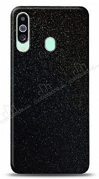 Dafoni Samsung Galaxy M40 Siyah Parlak Simli Telefon Kaplama