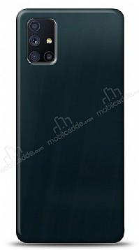Dafoni Samsung Galaxy M51 Metalik Parlak Grnml Mavi Telefon Kaplama