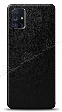 Dafoni Samsung Galaxy M51 Siyah Deri Grnml Telefon Kaplama