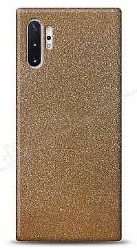 Dafoni Samsung Galaxy Note 10 Plus Gold Parlak Simli Telefon Kaplama